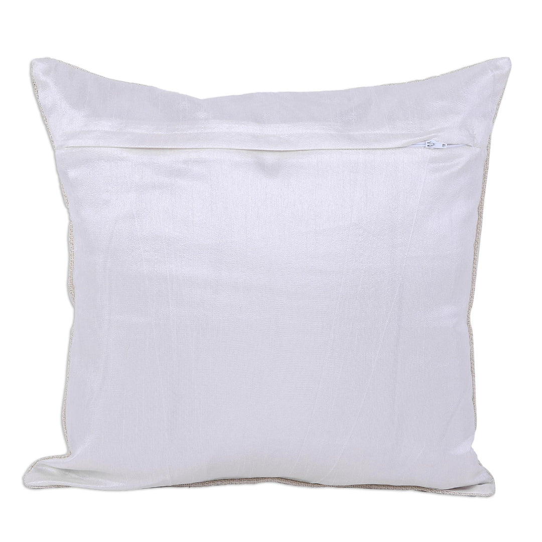 Pair of Tree Motif Printed Jute Cushion Covers from India - Diverse Tree