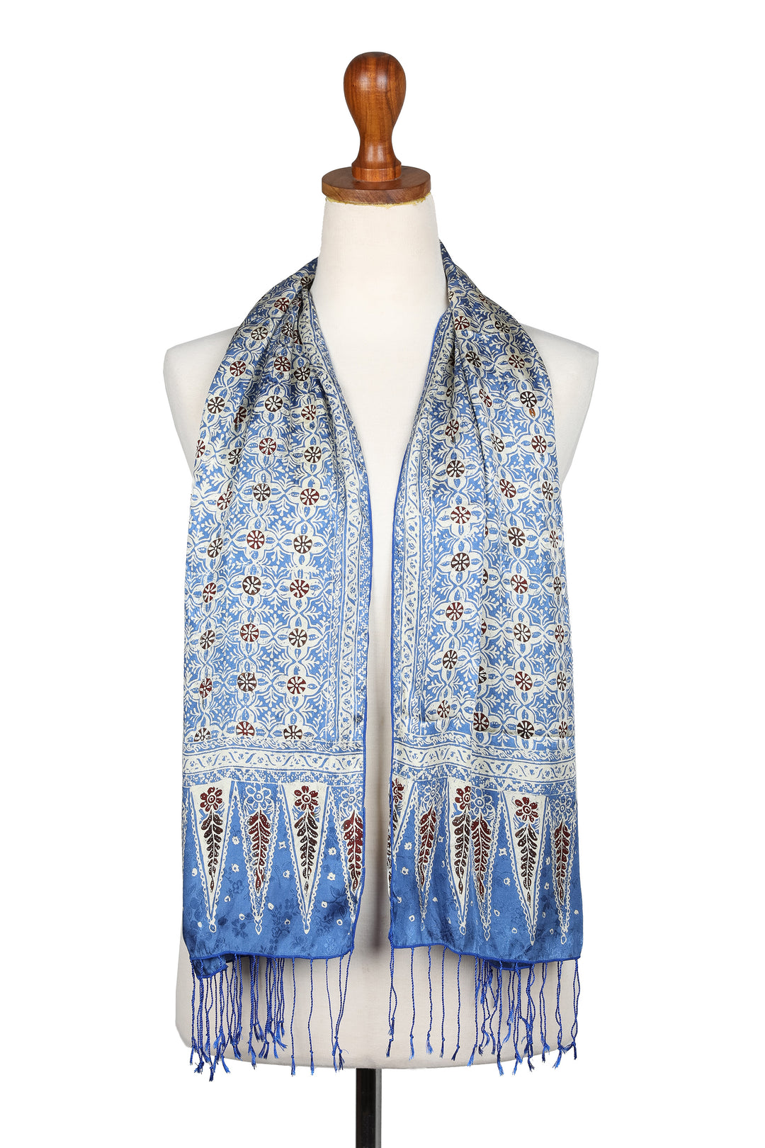 Batik Silk Scarf with Floral Motifs in Chartreuse from Bali - Truntum World in Chartreuse