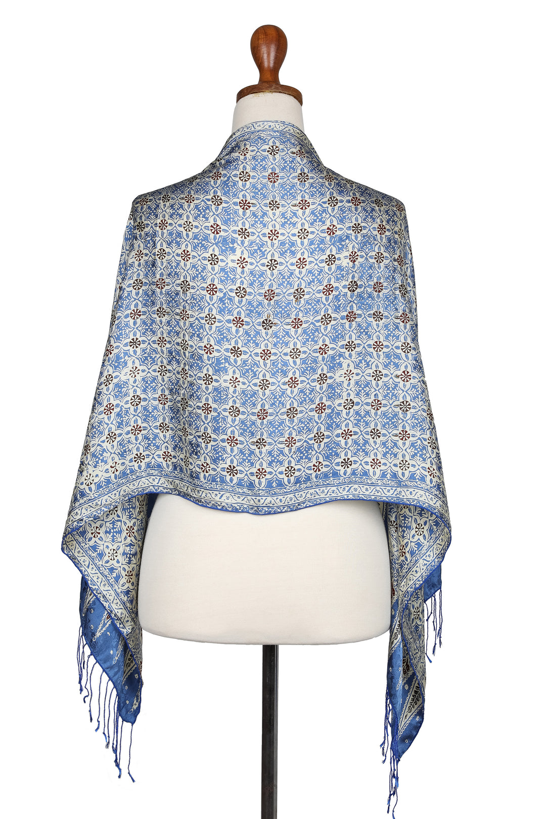 Batik Silk Scarf with Floral Motifs in Chartreuse from Bali - Truntum World in Chartreuse