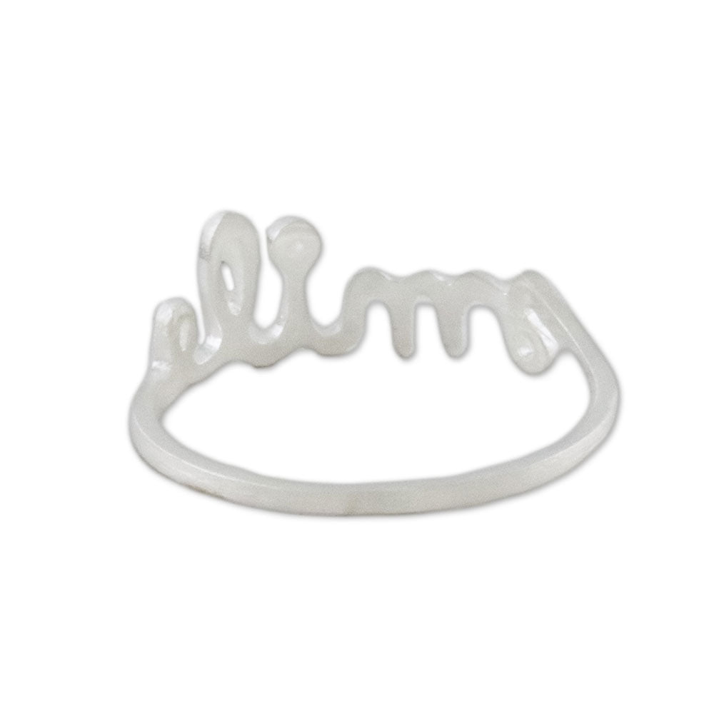 Sterling Silver Brushed Satin Smile Ring from Thailand - Silver Smile