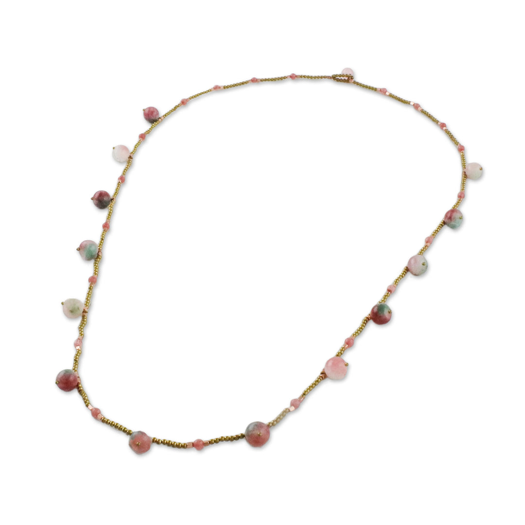 Quartz Beaded Necklace from Thailand - Fresh Blossoms