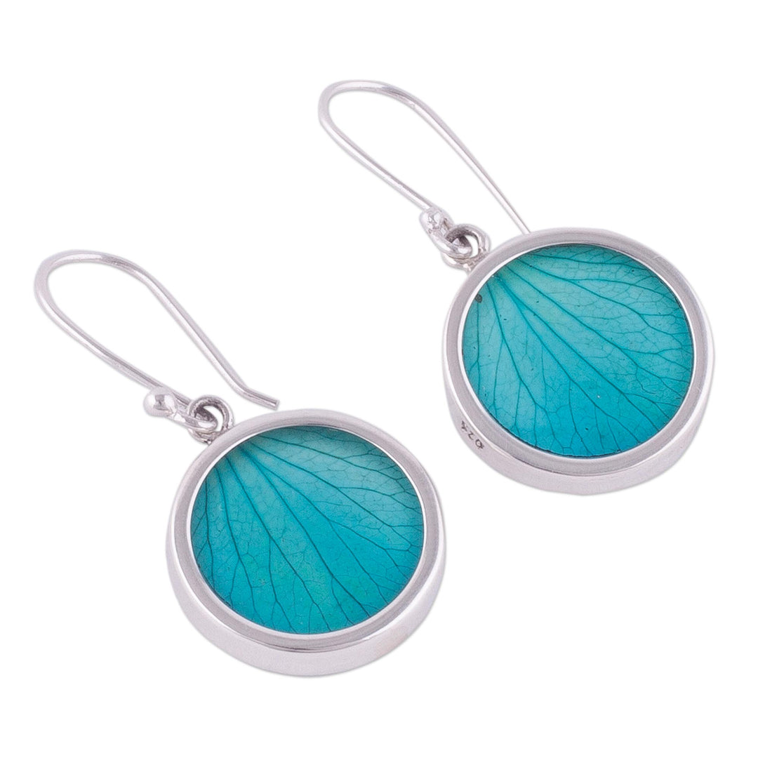 Sterling Silver and Natural Leaf Dangle Earrings from Peru - Atlantis Leaves