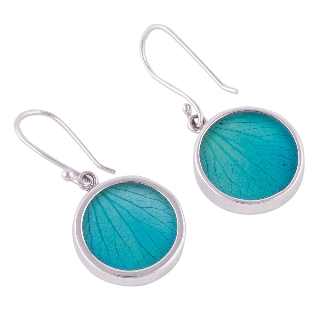 Sterling Silver and Natural Leaf Dangle Earrings from Peru - Atlantis Leaves