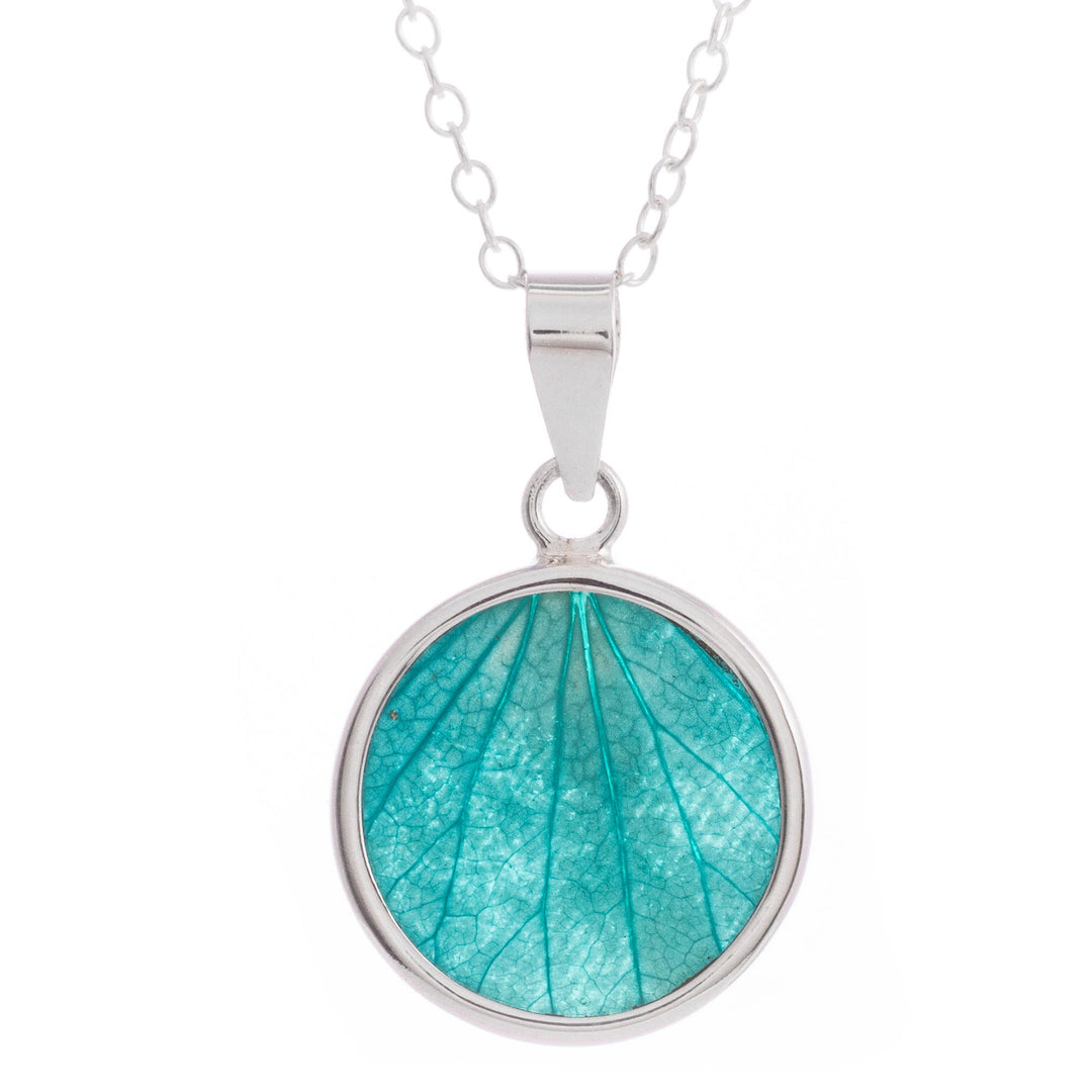 Sterling Silver and Natural Leaf Pendant Necklace from Peru - Hydrangea Leaf