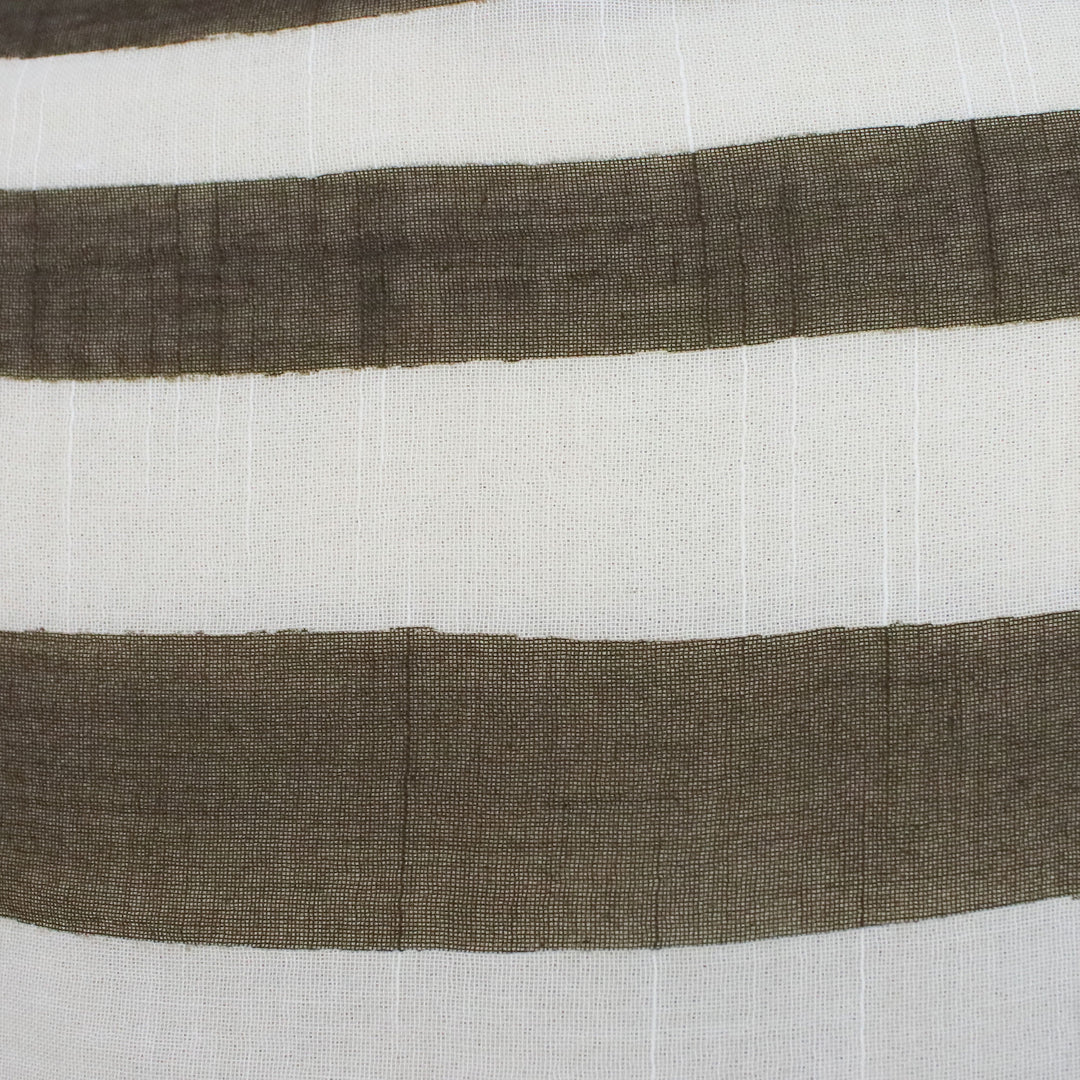 Handwoven Striped Cotton Shawl in Espresso from Thailand - Cool Stripes in Espresso