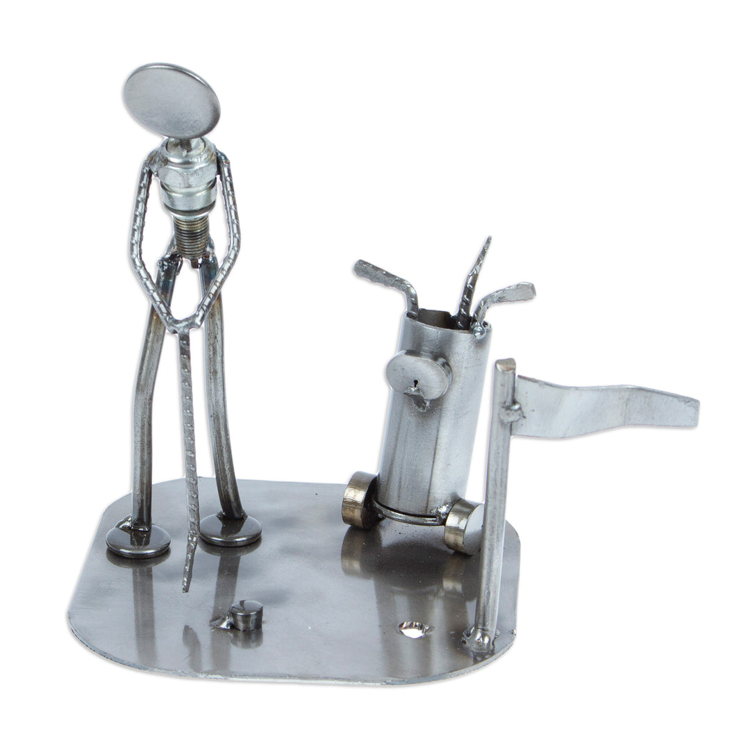 Rustic Golfer Eco Friendly Auto Part Sculpture - Rustic Golf Tourney