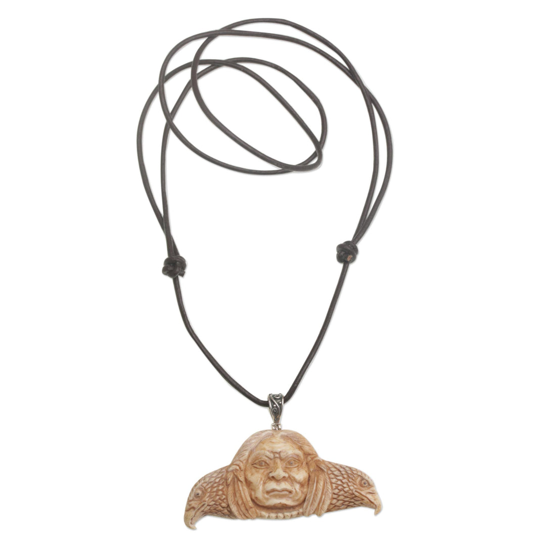 Handcrafted Spiritual Bone Pendant Necklace from Bali - Untethered Spirit