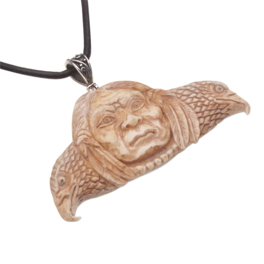 Handcrafted Spiritual Bone Pendant Necklace from Bali - Untethered Spirit