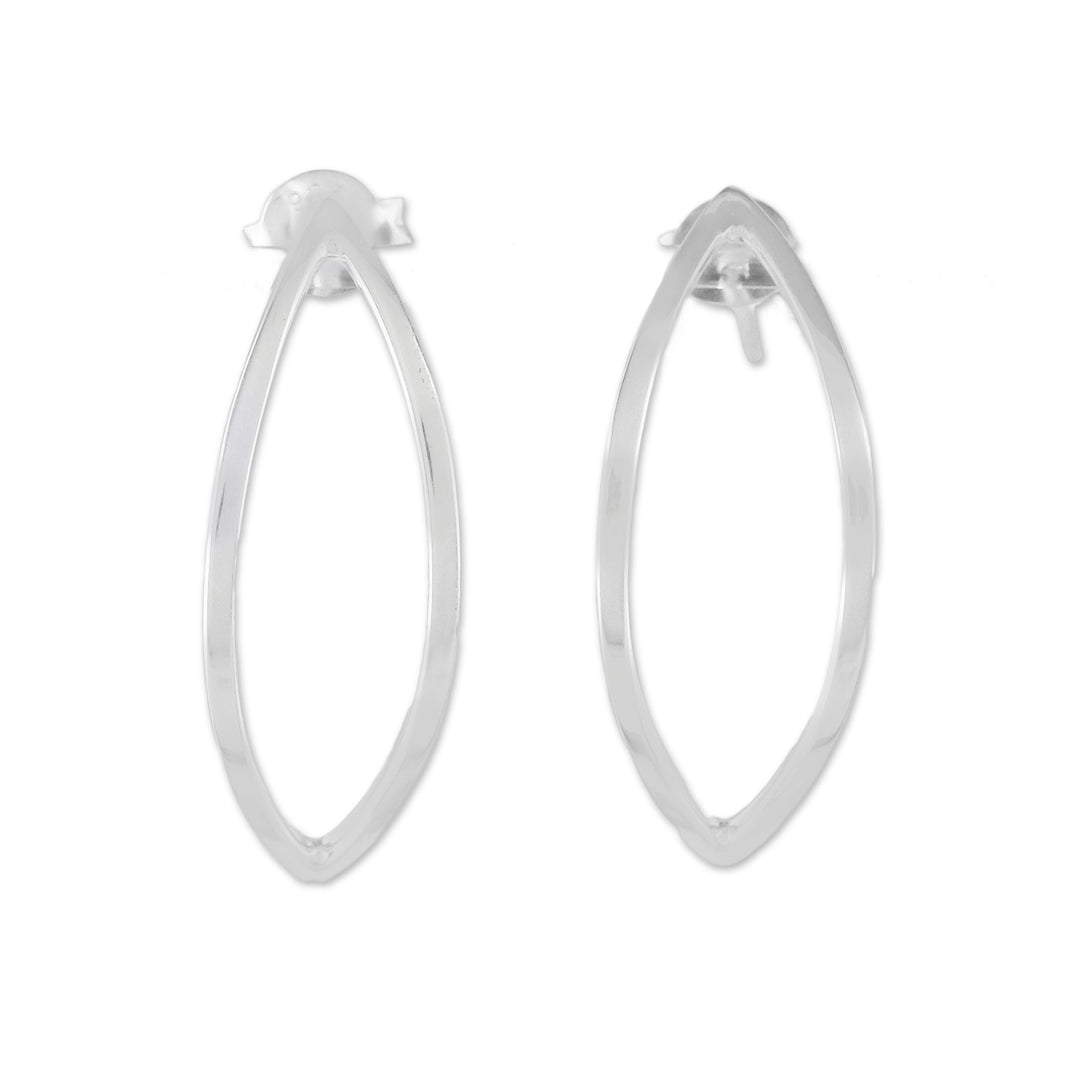 Thai Sterling Silver Lotus Flower Motif Drop Earrings - Resplendent Lotus Petals