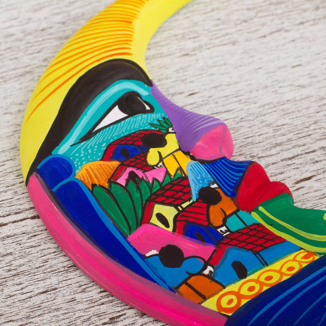 Hand Painted Ceramic Sun and Moon Wall Art (Pair) - Beauty of the Sky