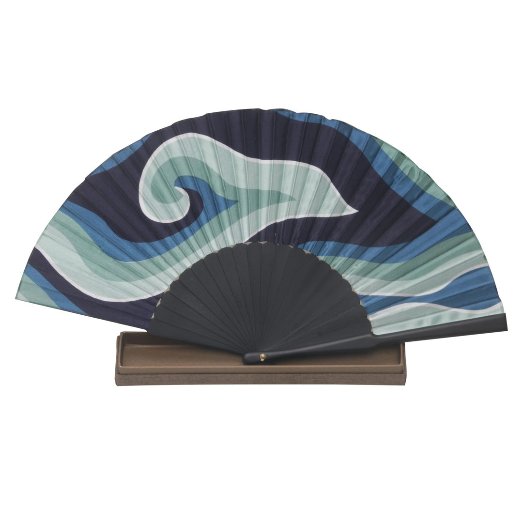 Batik Motif Fan in 100% Silk and Pinewood - Mega Mendung