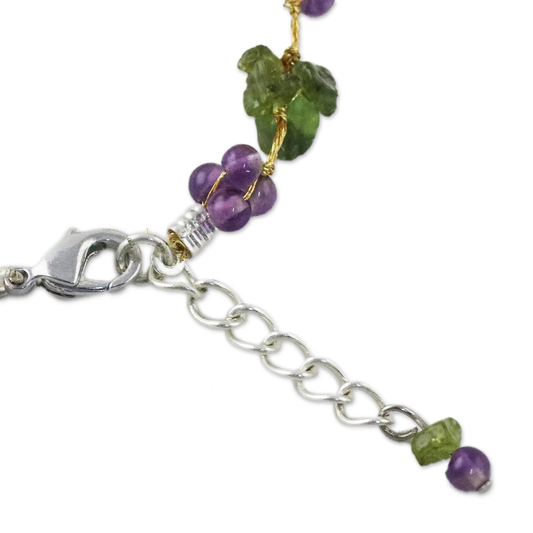 Beaded Amethyst and Peridot Bracelet from Thailand - Chiang Mai Muse