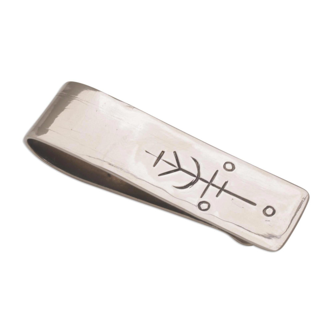 Engraved Stainless Steel Money Clip from Indonesia - Luck Will Follow Me