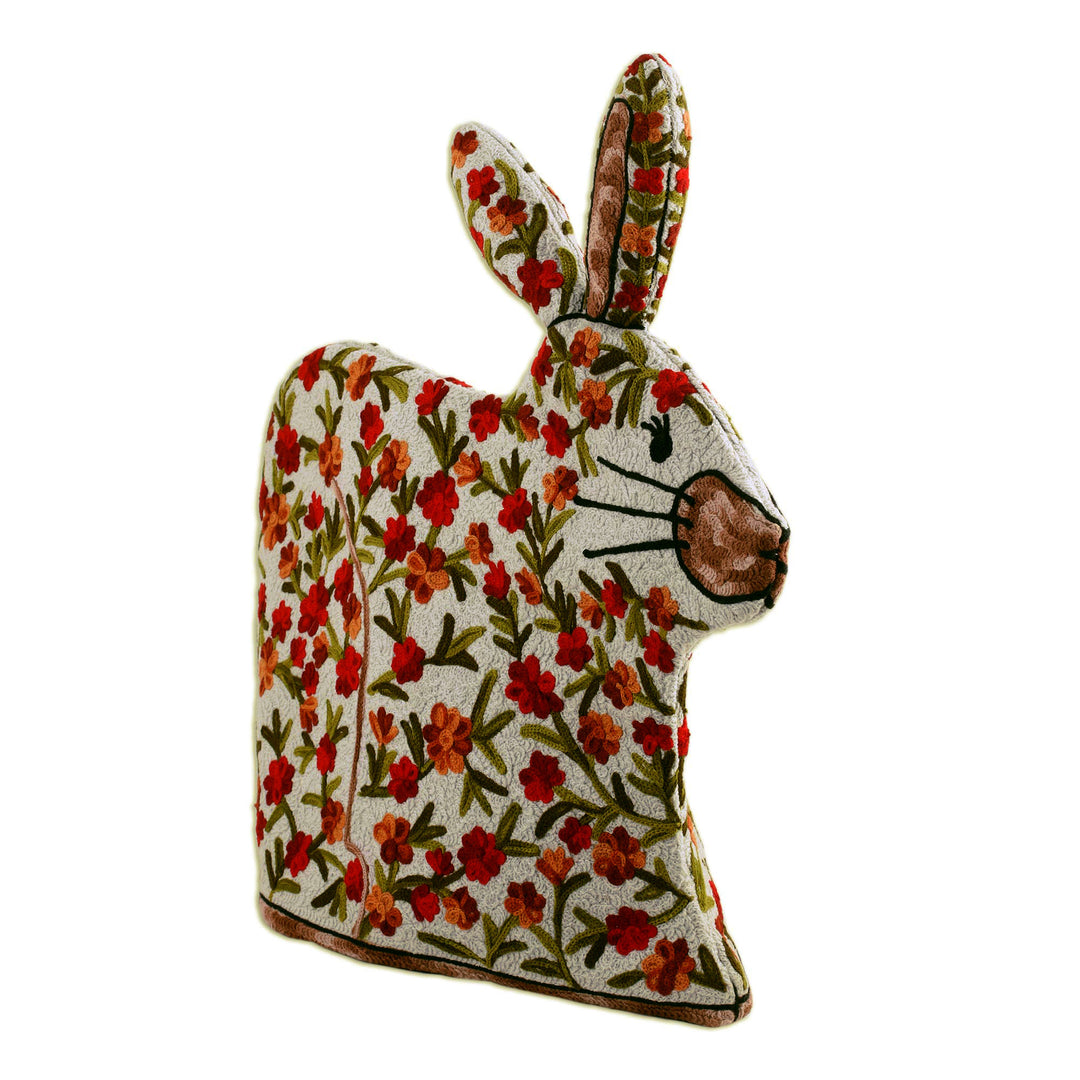Indian Chain Stitched 100% Wool and Cotton Rabbit Tea Cozy - Hopping Rabbit