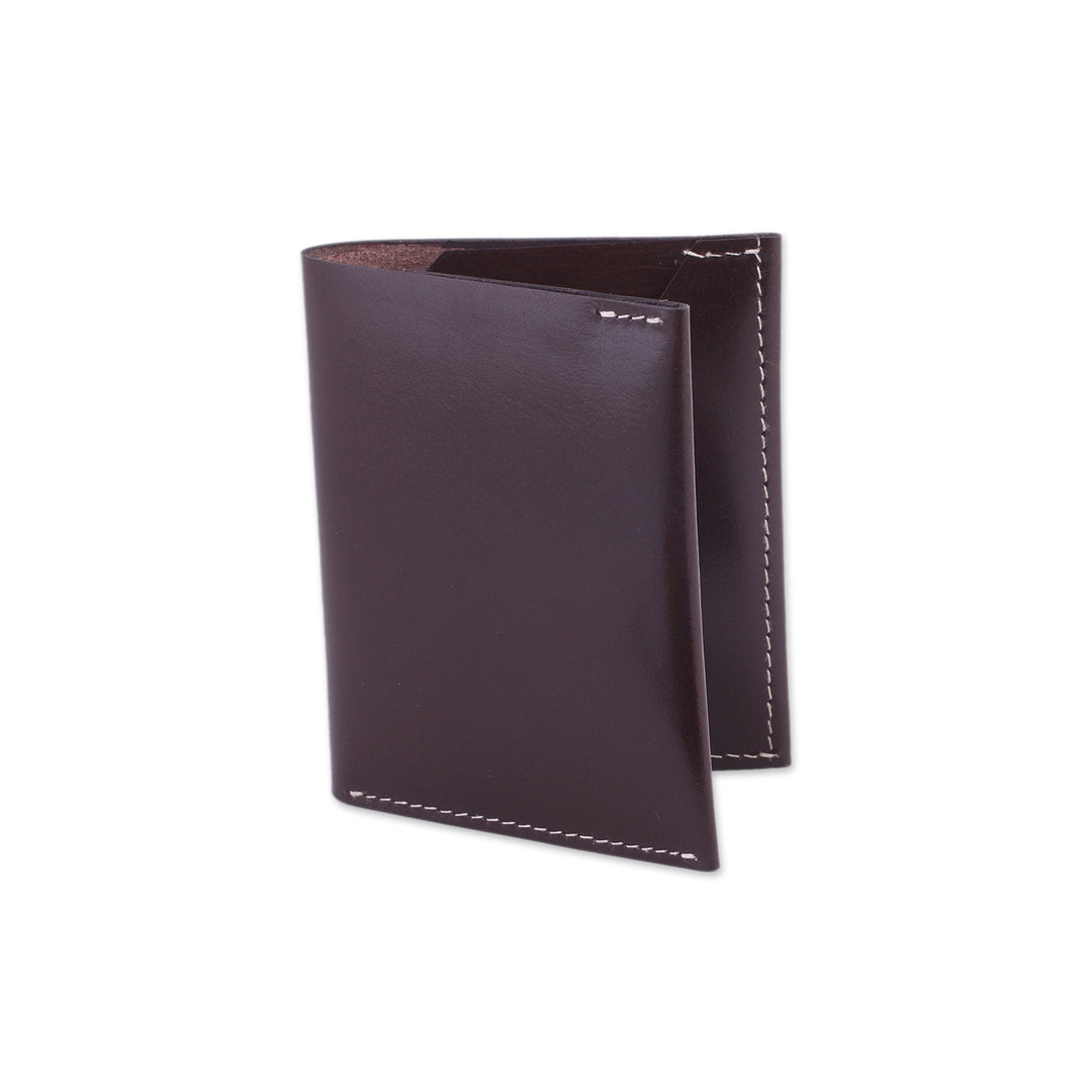 Men's Genuine Brown Leather Card Holder Wallet from India - Dauntless Brown
