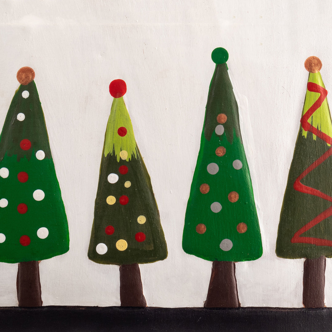 Hand-Painted Ceramic Christmas Tree Wall Art from Peru - Charmed by Christmas
