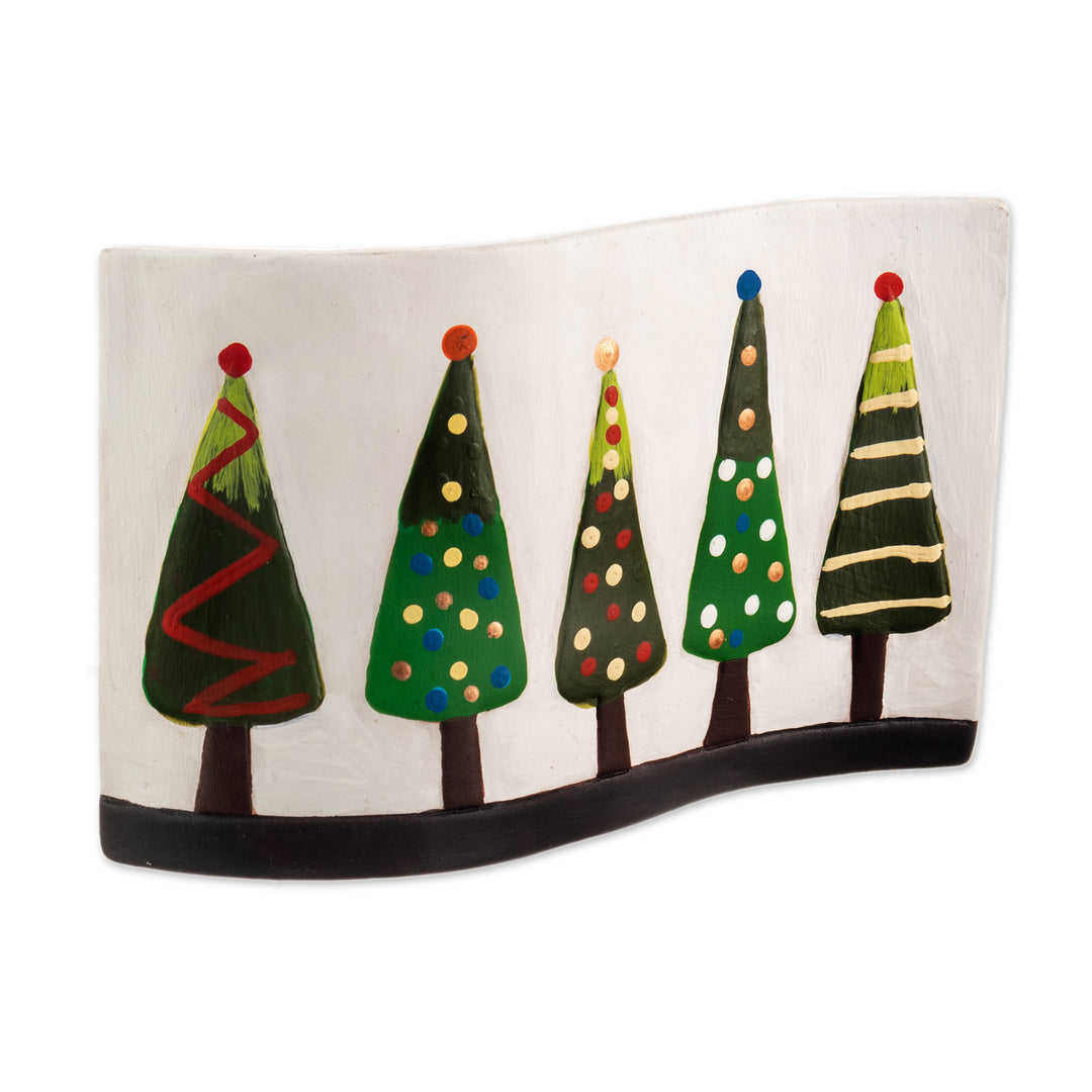 Ceramic Christmas Tree Decorative Accent from Peru - Enchanted by Christmas