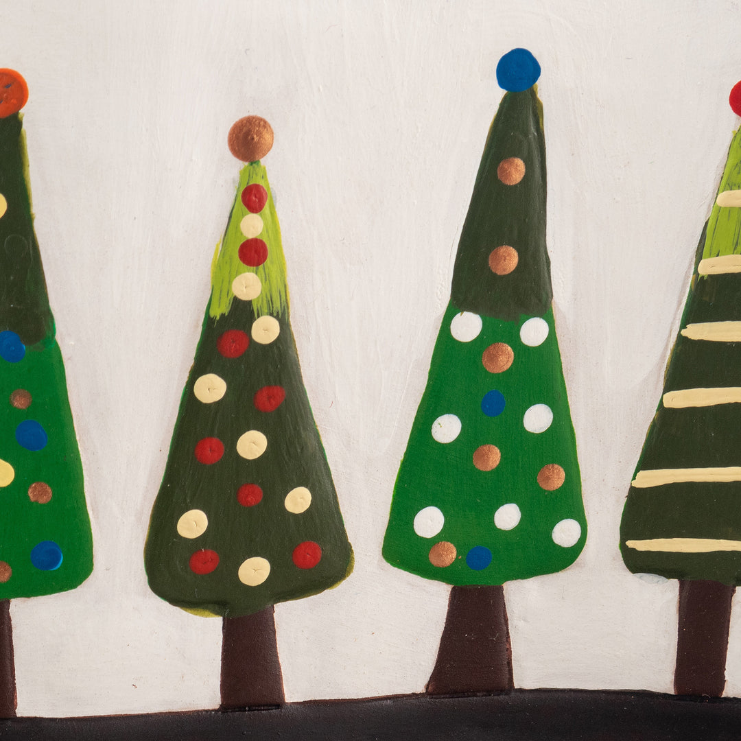 Ceramic Christmas Tree Decorative Accent from Peru - Enchanted by Christmas