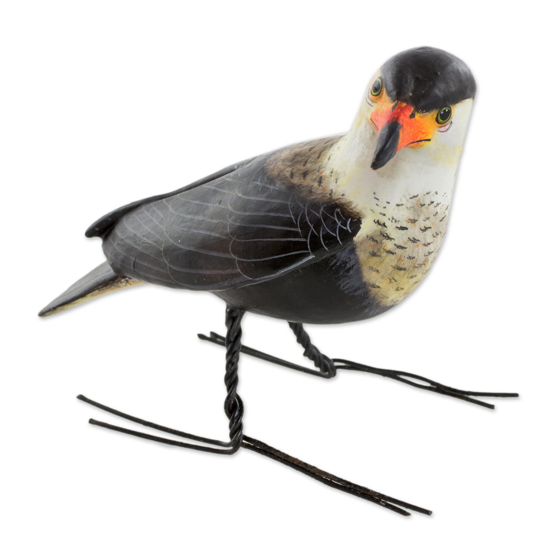 Hand Sculpted, Painted Ceramic Crested Caracara Figurine - Crested Caracara