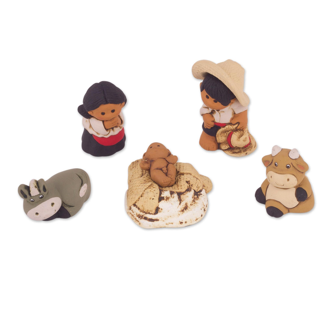 Six Piece Petite Ceramic Nativity Scene from Peru - Christmas in Characato