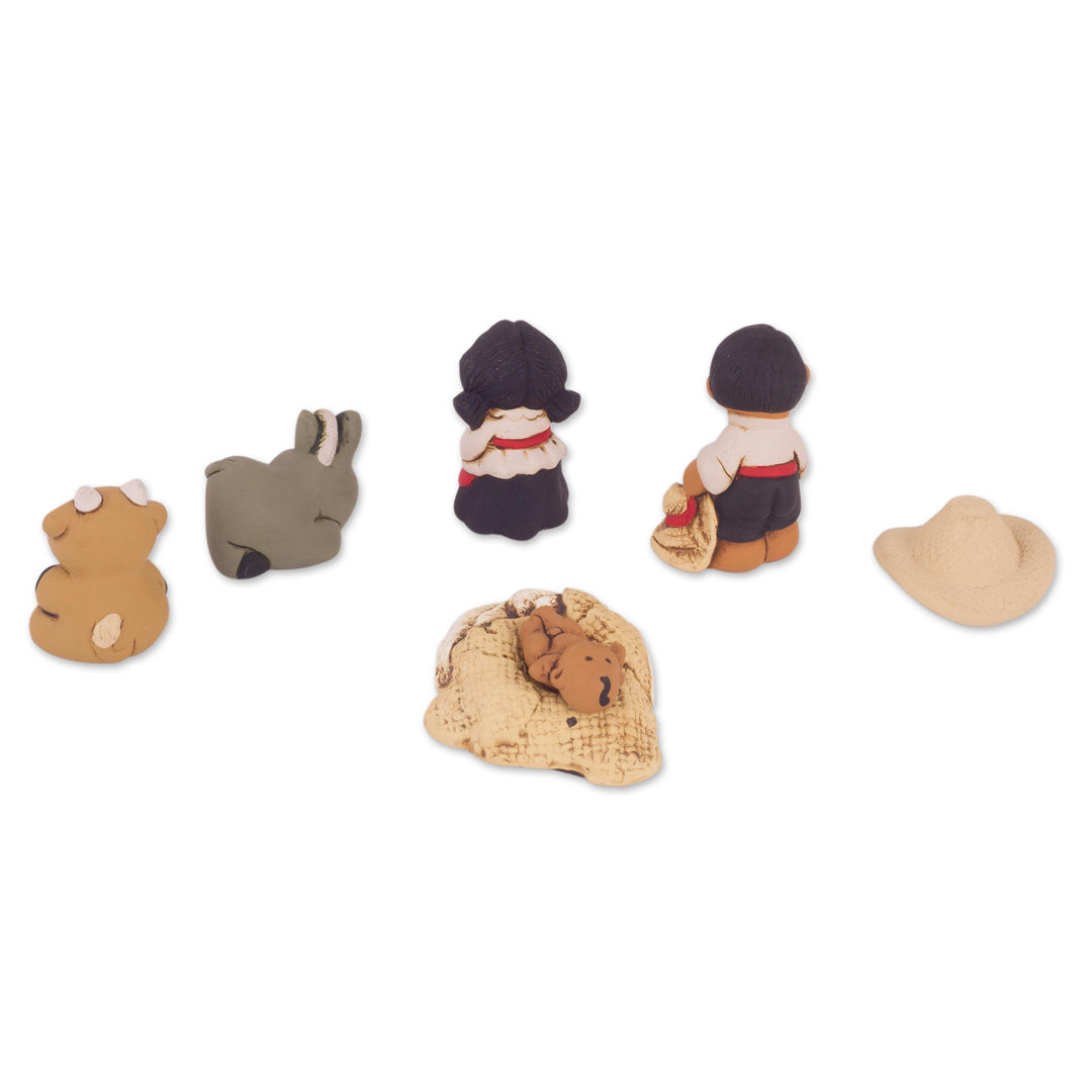 Six Piece Petite Ceramic Nativity Scene from Peru - Christmas in Characato
