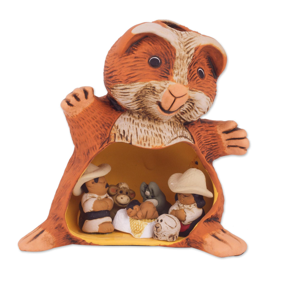Guinea Pig Andean Christmas Nativity Scene in Ceramic - Guinea Pig Christmas