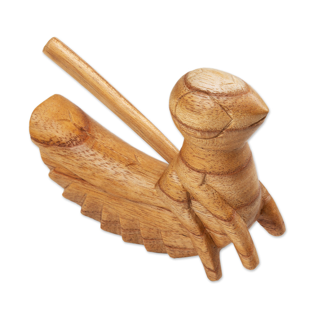 Hand Carved Balinese Cricket Suar Wood Percussion Instrument - Cricket Melody