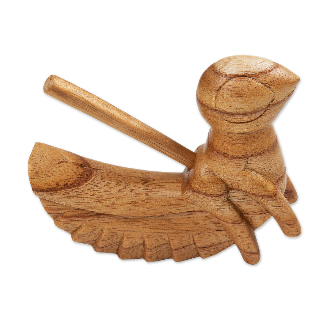 Hand Carved Balinese Cricket Suar Wood Percussion Instrument - Cricket Melody