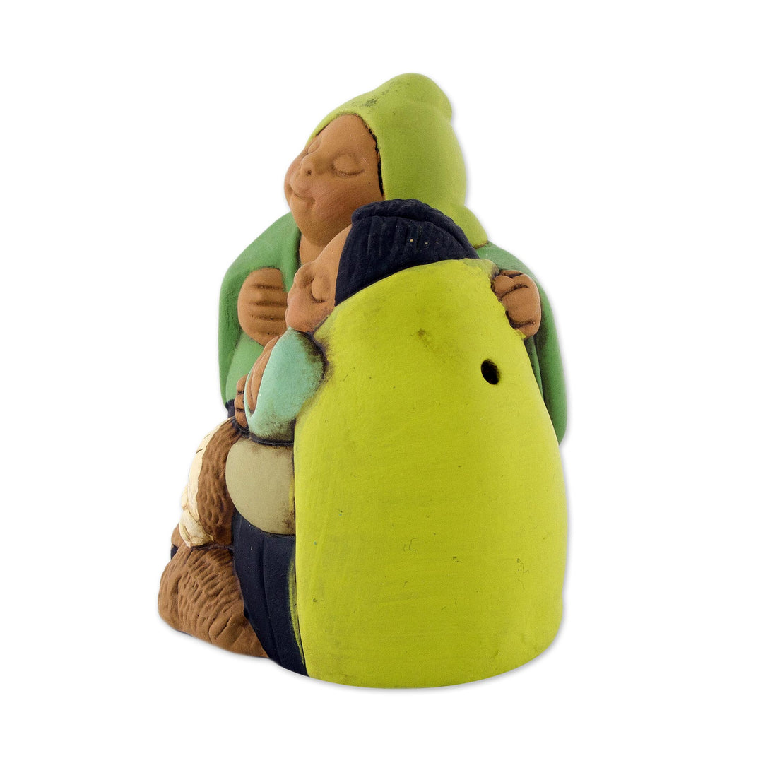 Petite Handcrafted Ceramic Andean Christmas Nativity Scene - Holy Family in Peru