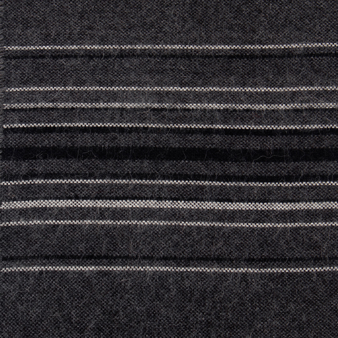 Fair Trade Woven Dark Gray Alpaca Blend Scarf for Men - Andean Clouds in Charcoal