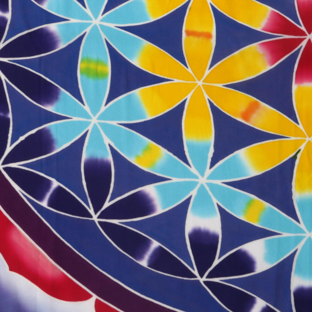 Floral Motif Batik Rayon Wall Hanging from Bali - Rice Petals