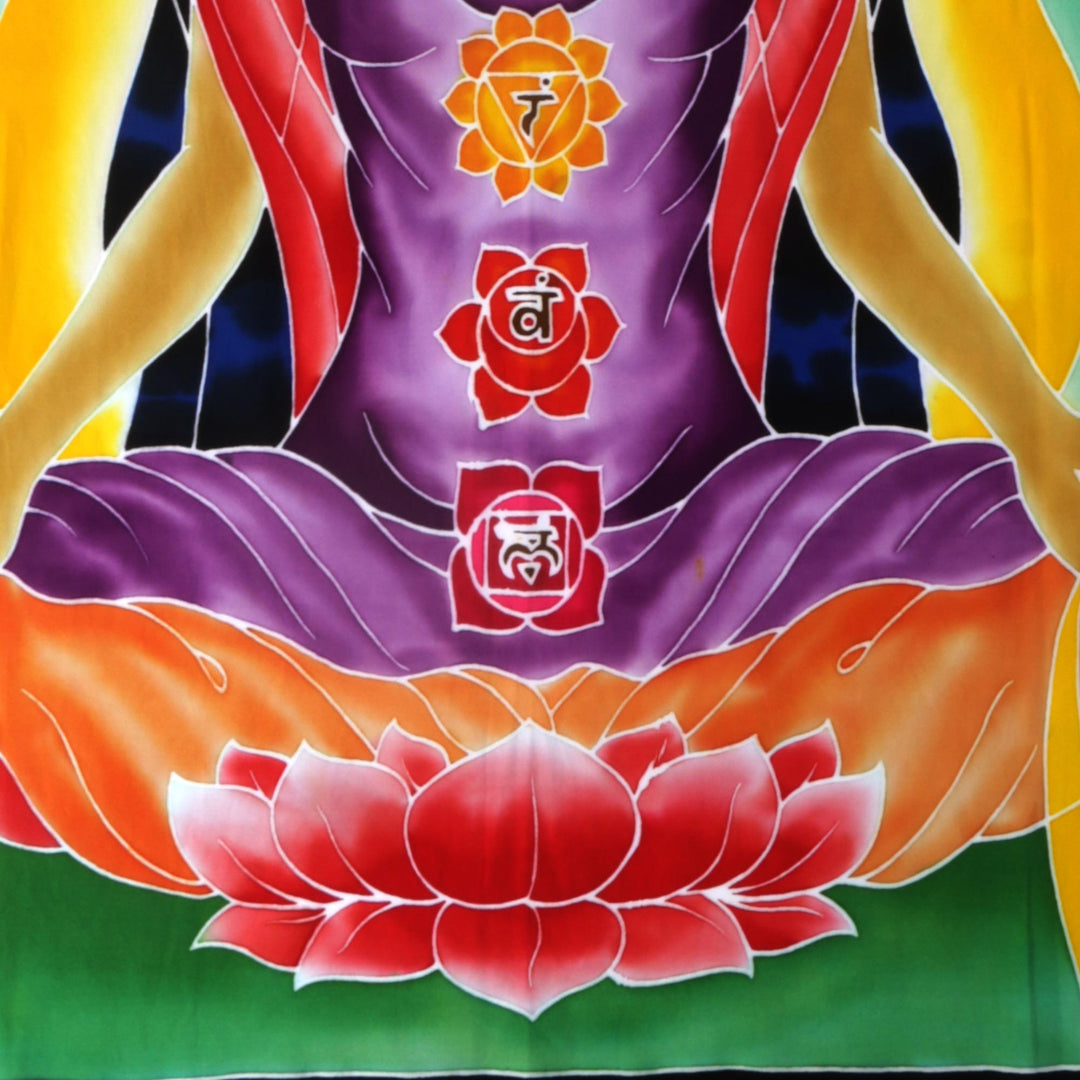 Multi-Colored Aura Meditation Floral Rayon Wall Hanging - Beauty of Meditation