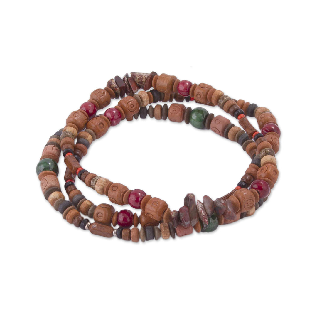 Three Jasper Sterling Silver and Ceramic Beaded Bracelets - Stalwart