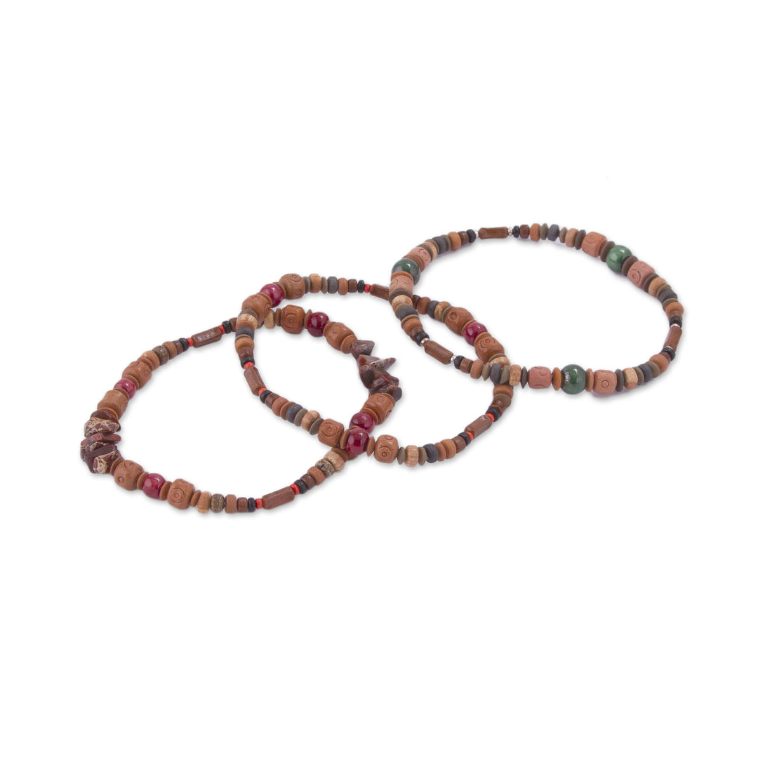Three Jasper Sterling Silver and Ceramic Beaded Bracelets - Stalwart