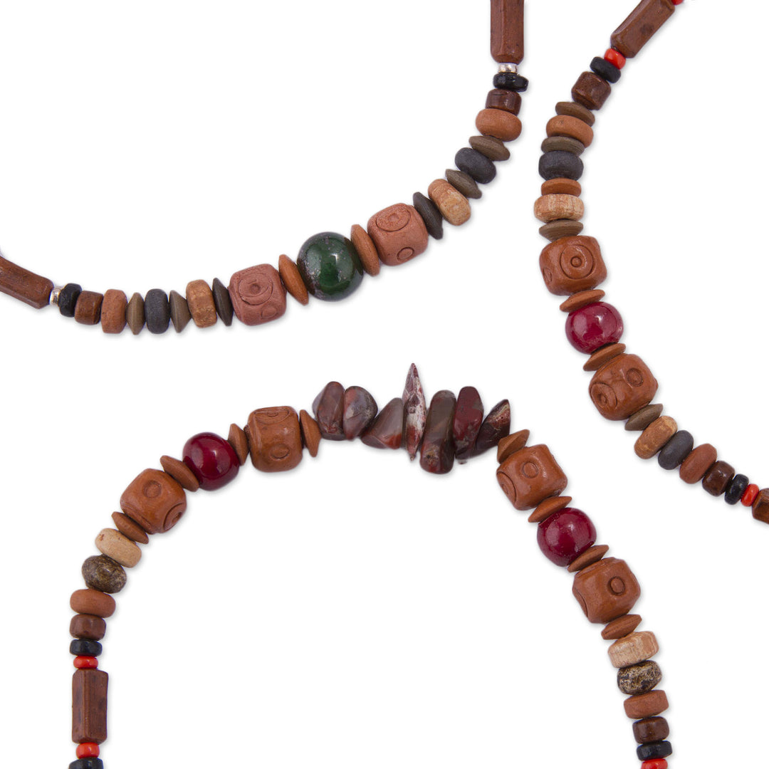 Three Jasper Sterling Silver and Ceramic Beaded Bracelets - Stalwart