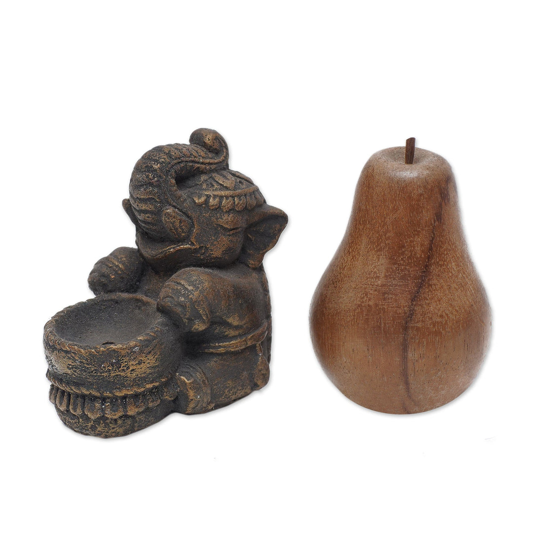 Artisan Crafted Cast Stone Elephant Theme Incense Holder - Royal Illumination