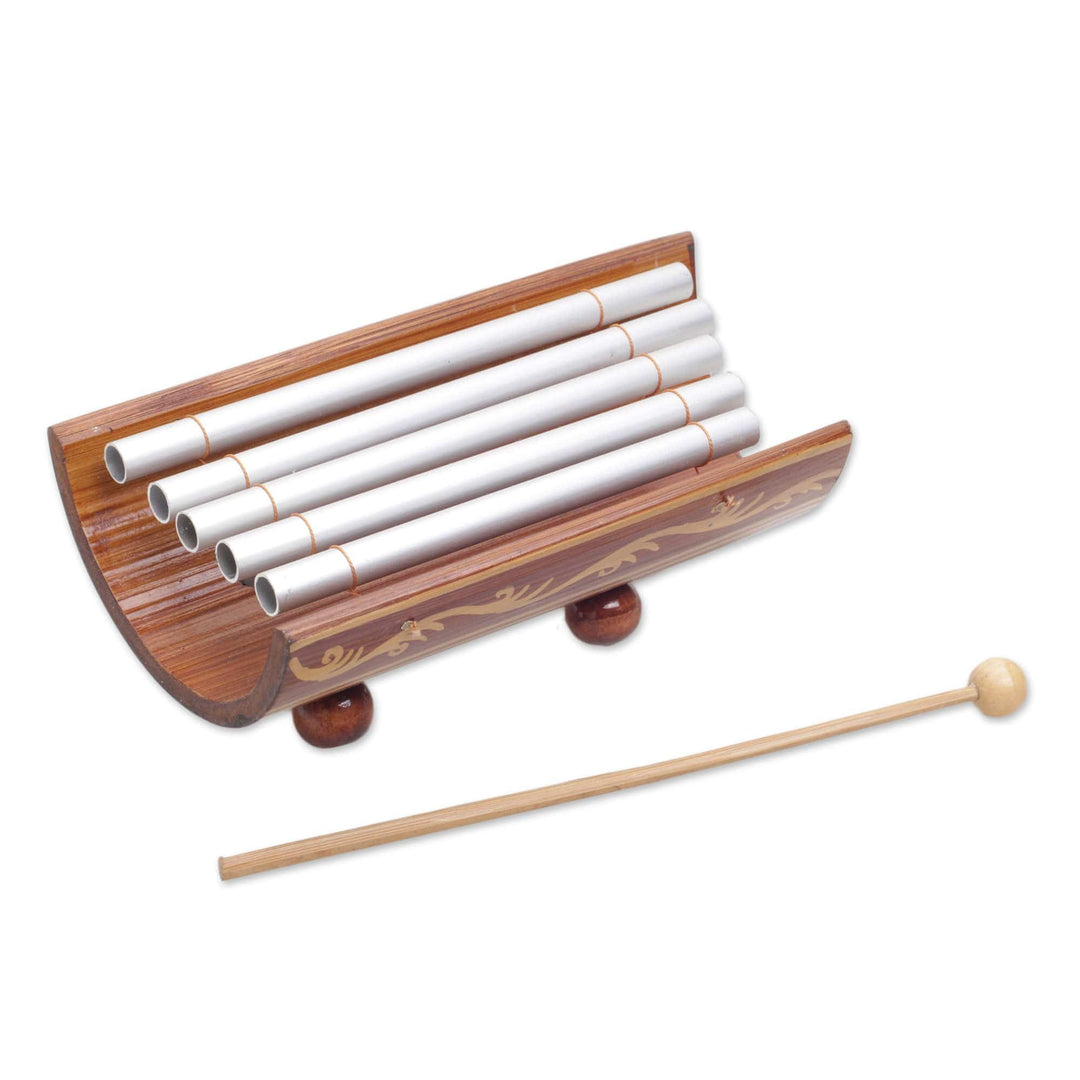Hand Crafted Bamboo and Aluminum Xylophone from Bali - Twinkling Glory