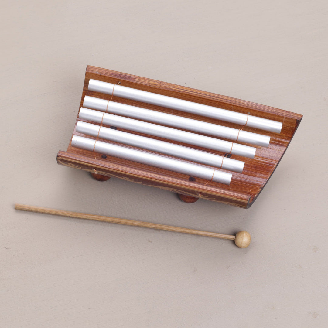 Hand Crafted Bamboo and Aluminum Xylophone from Bali - Twinkling Glory