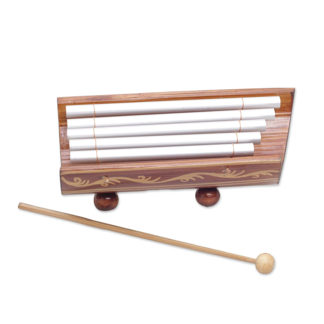 Hand Crafted Bamboo and Aluminum Xylophone from Bali - Twinkling Glory