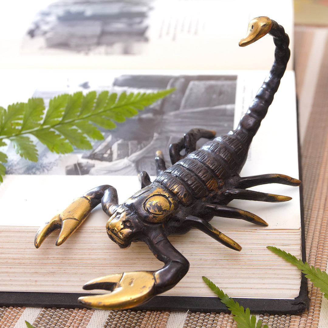 Cast Bronze Scorpion Figurine Antique Finish from Bali - Scorpion's Bite