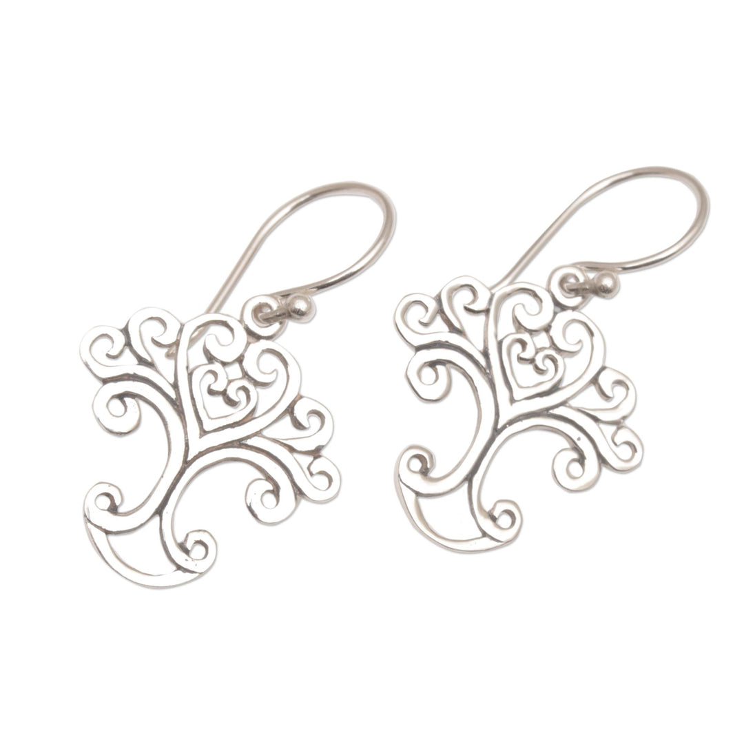 Handmade Sterling Silver Tree Earrings from Indonesia - Loving Tree