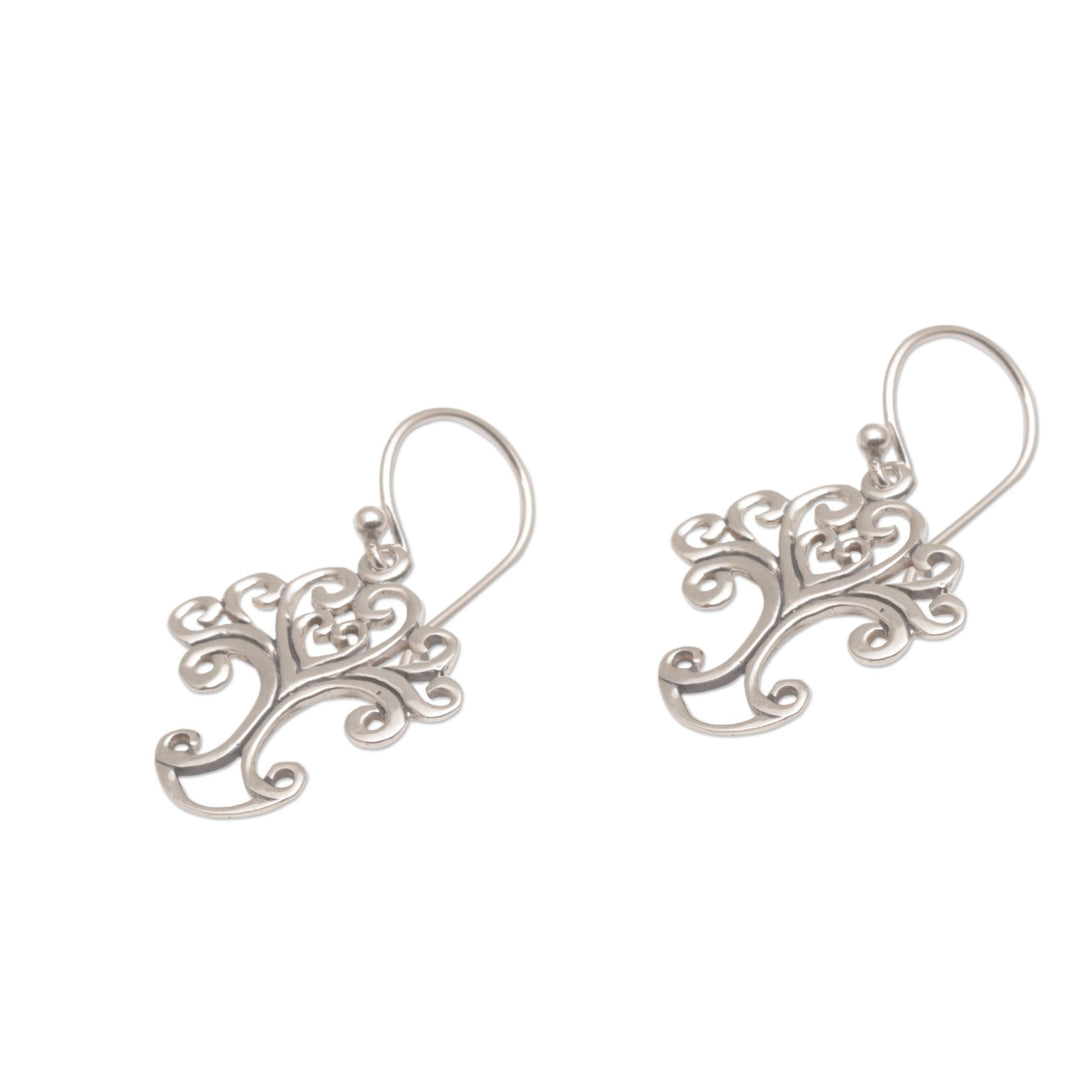 Handmade Sterling Silver Tree Earrings from Indonesia - Loving Tree