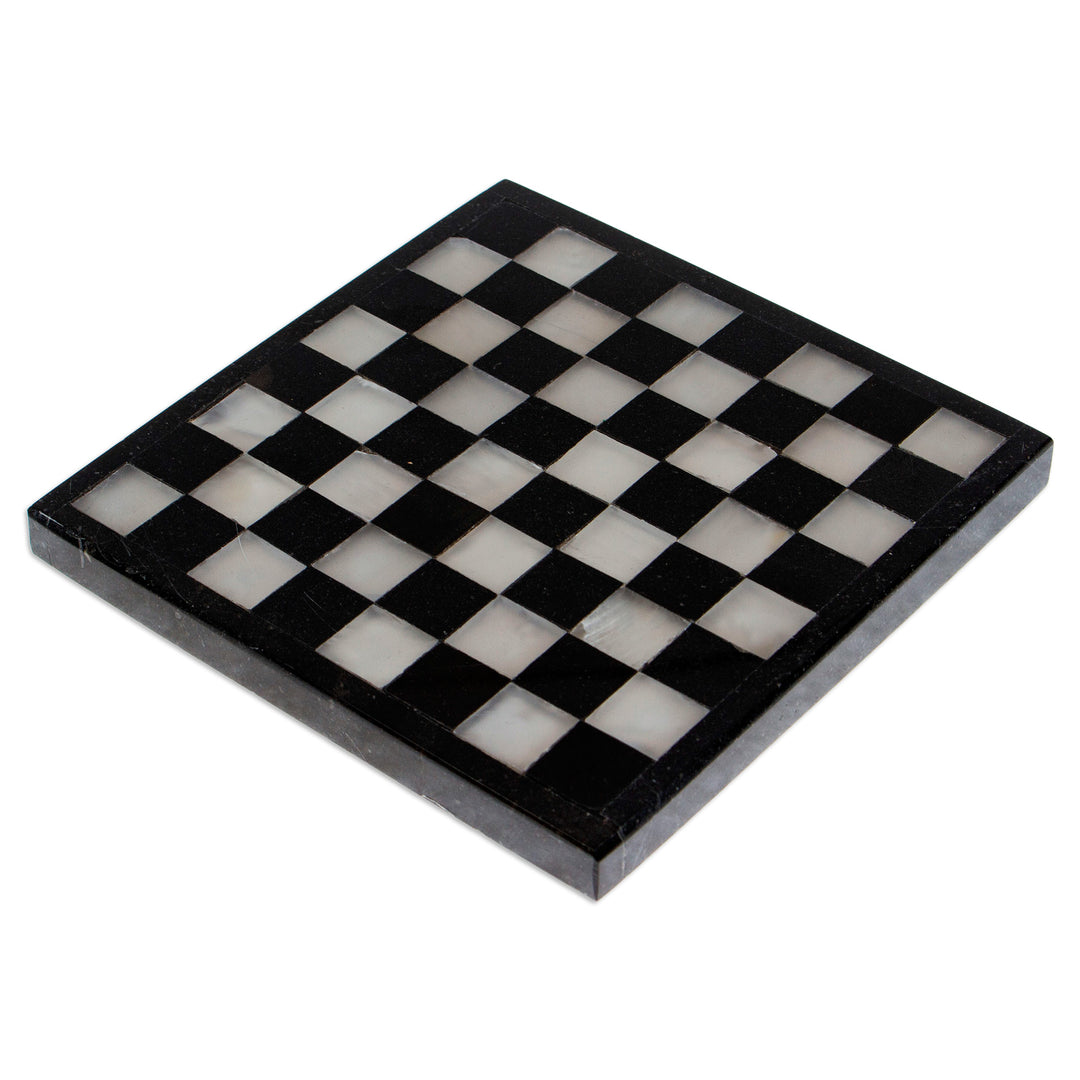 Onyx and Marble Chess Set in Black and Ivory (5 in.) - Black and Ivory Challenge