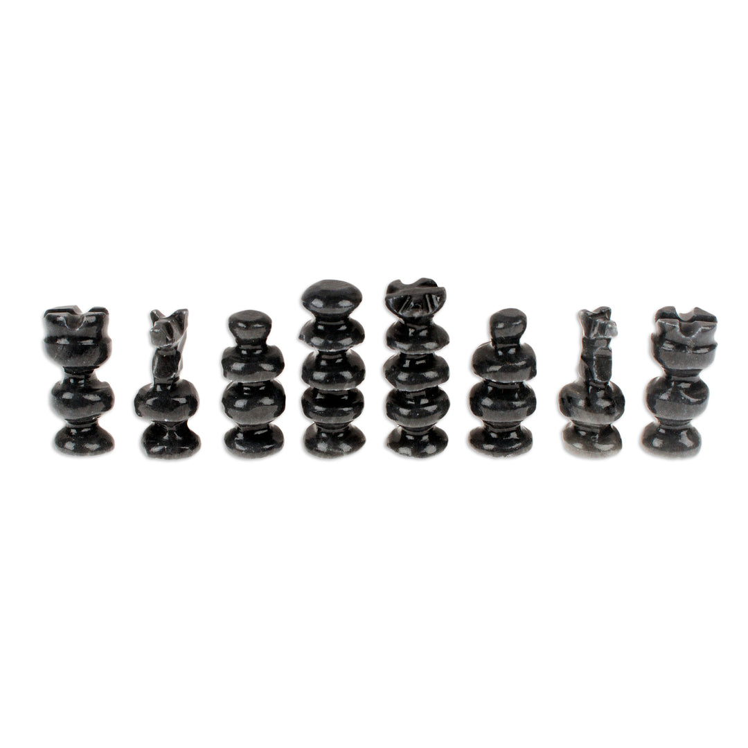 Mini Onyx and Marble Chess Set in Grey and Ivory - Grey and Ivory Challenge