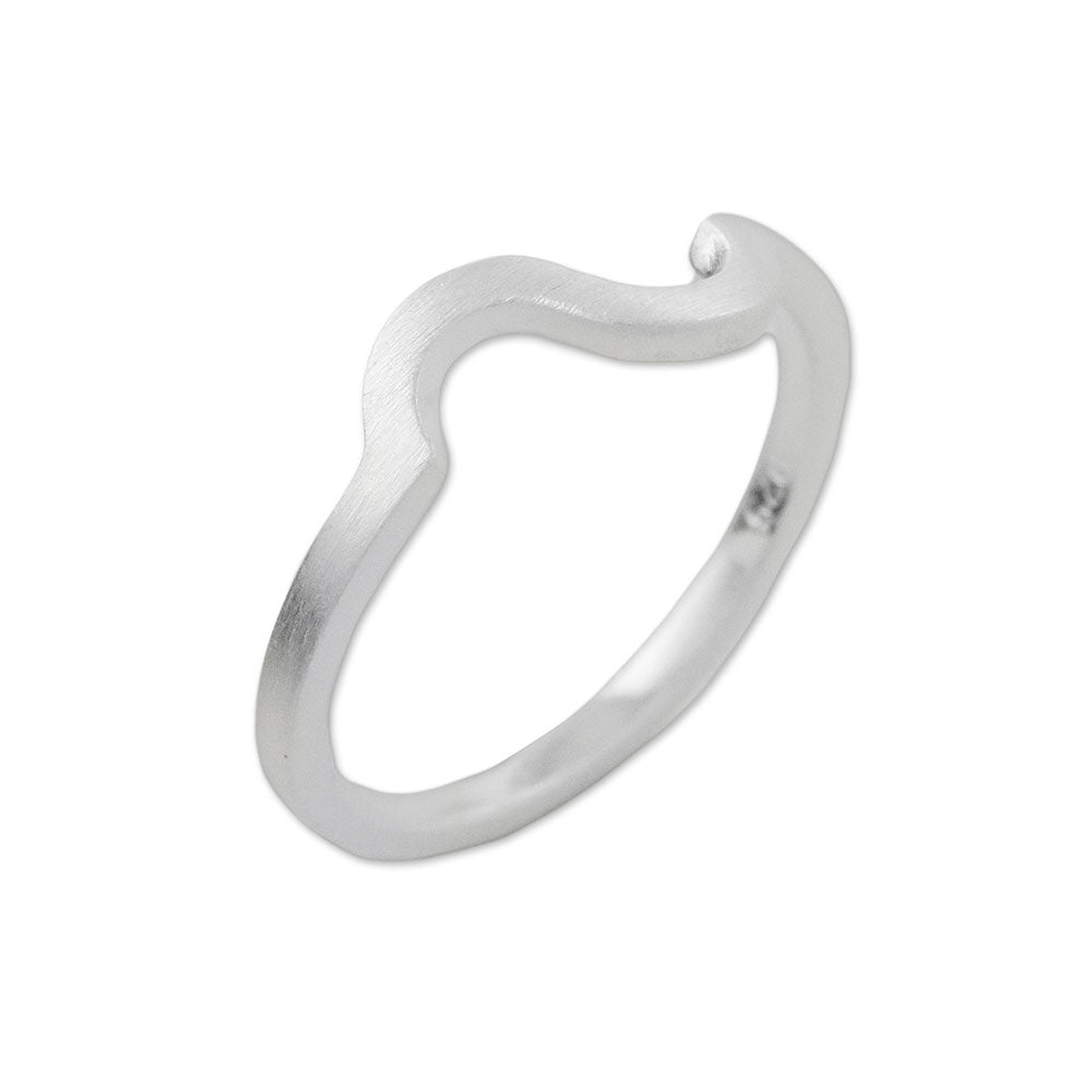 Wavy Sterling Silver Mid-Finger Ring from Thailand - Wondrous Curves