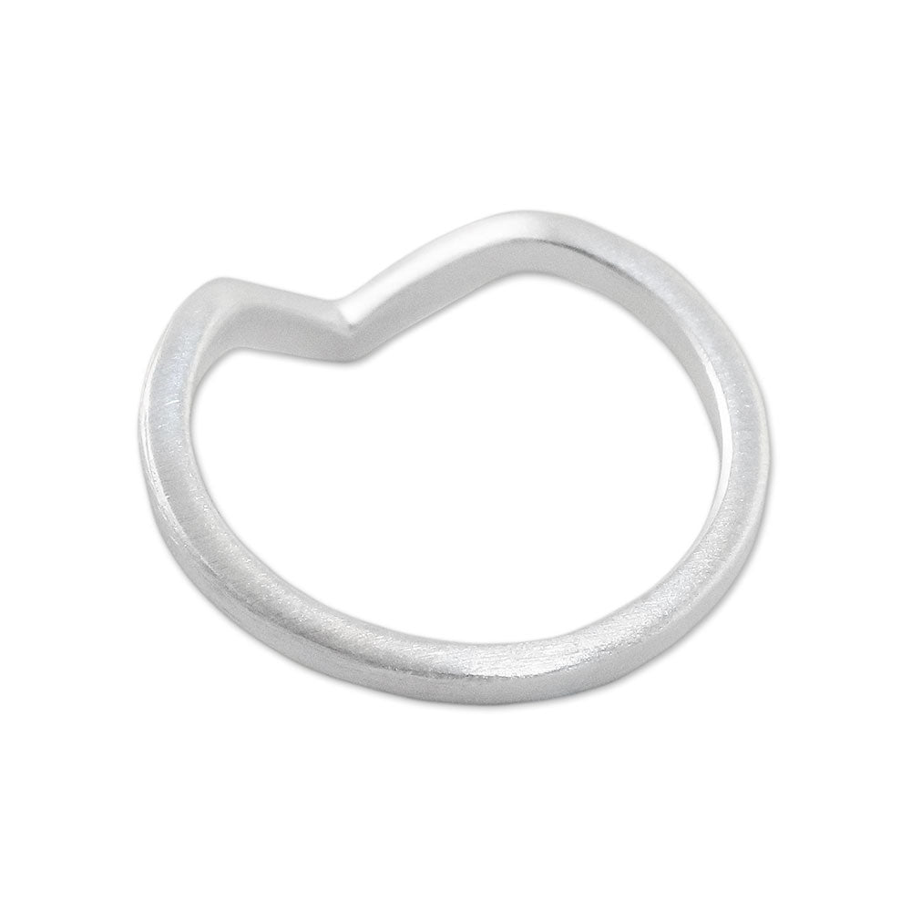 Angular Sterling Silver Mid-Finger Ring from Thailand - Wondrous Angle