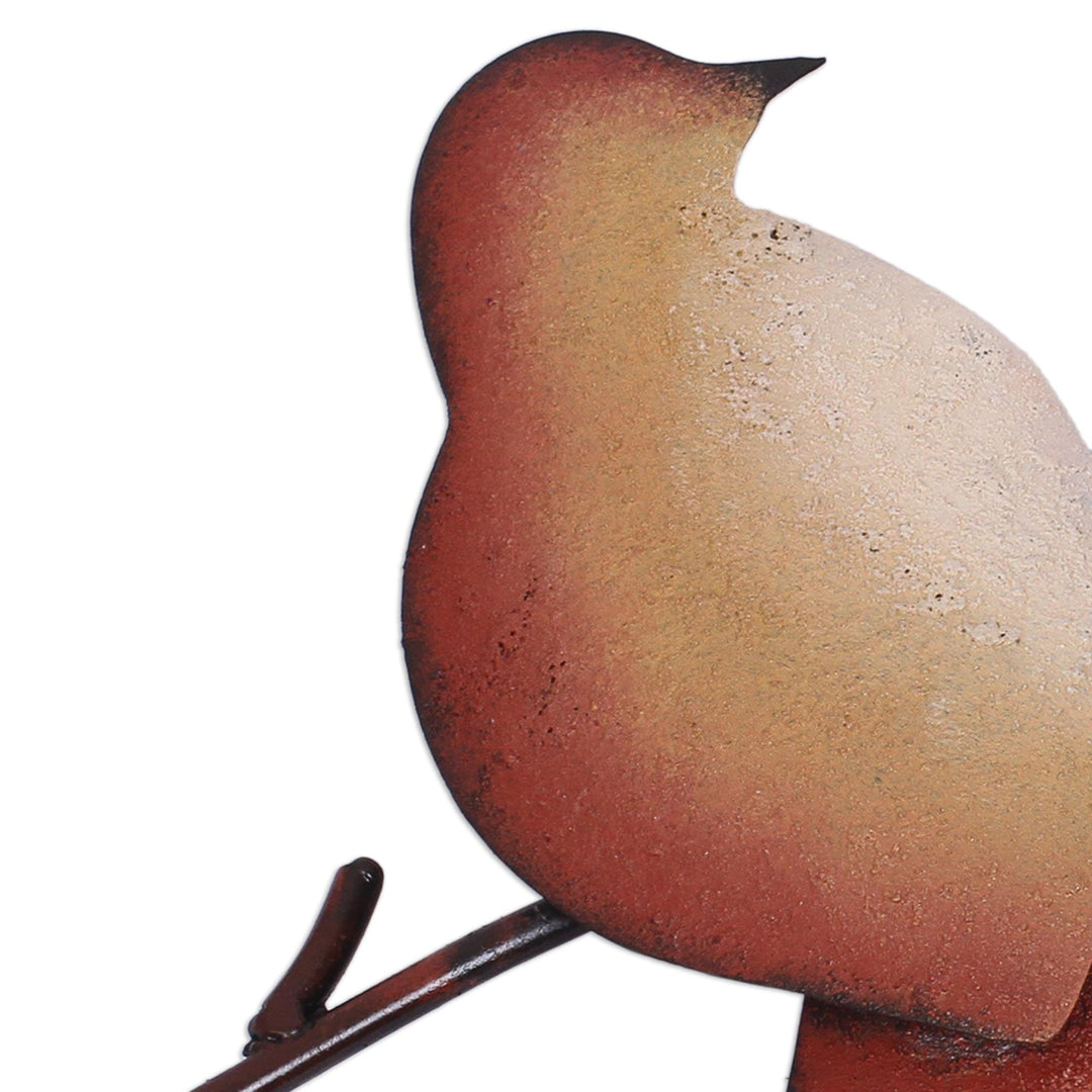 Steel Wall Sculpture of Three Brown Birds from Mexico - My Pretty Family