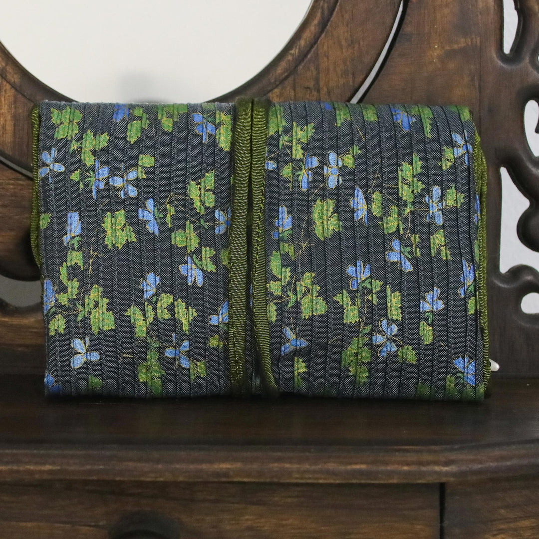 Rayon Blend Jewelry Roll with Floral Motifs from Thailand - Traveling Fashion