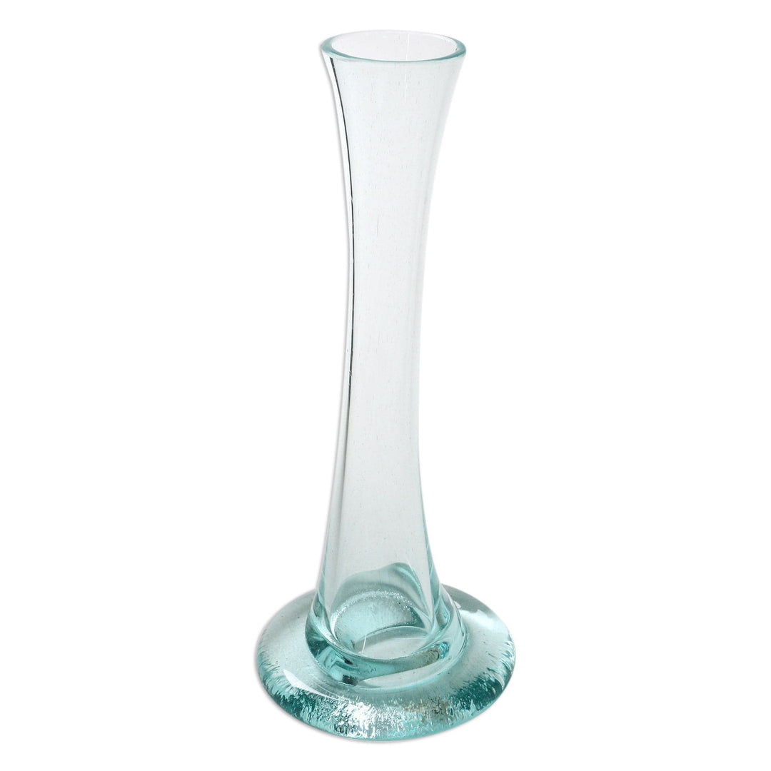 Artisan Handblown Glass Cylindrical Vase Crafted in Bali - Clear Soul