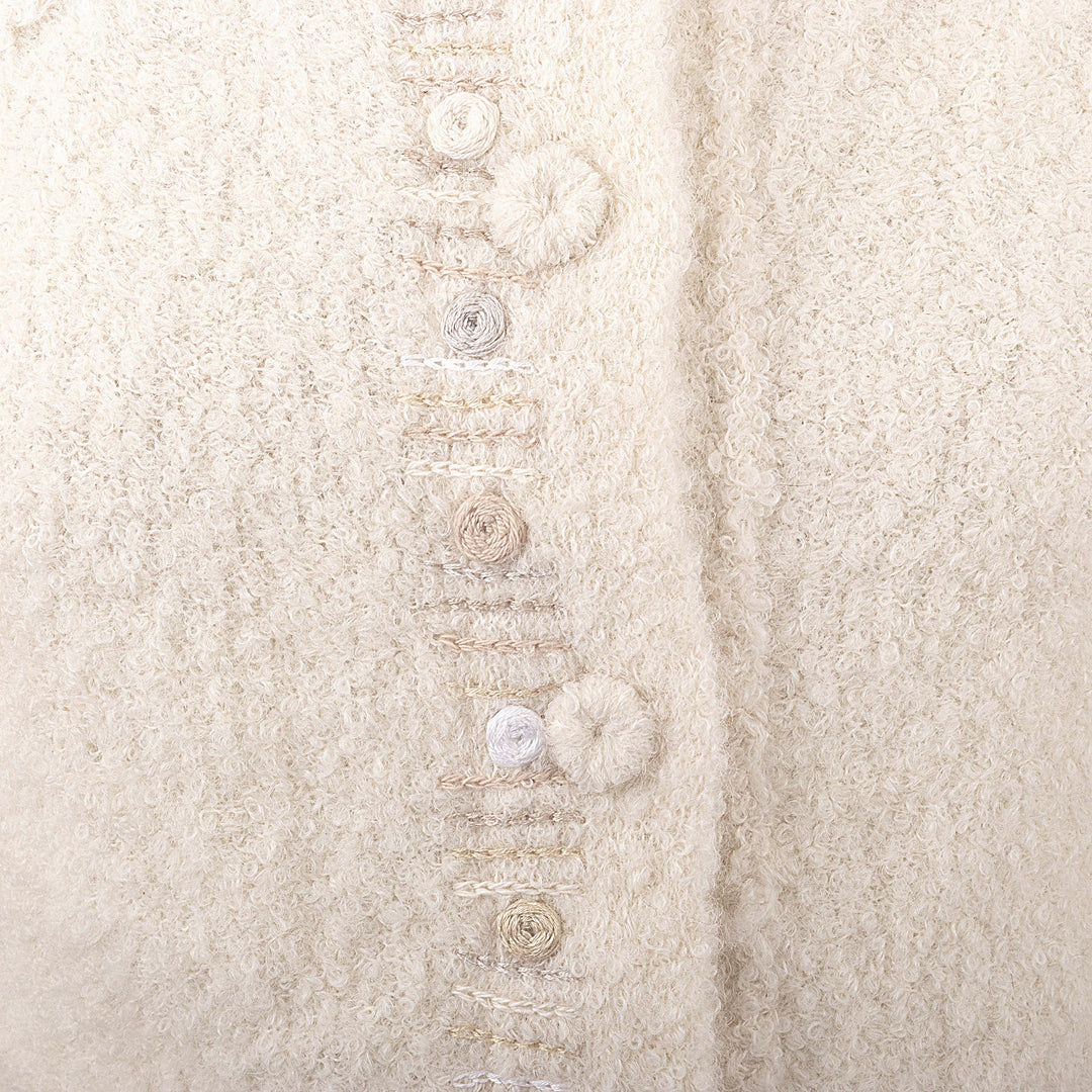 Off White Alpaca Blend Sweater Jacket from Peru - Morning Muse in Off White